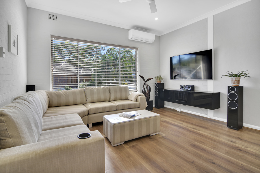 Bright open-plan living room